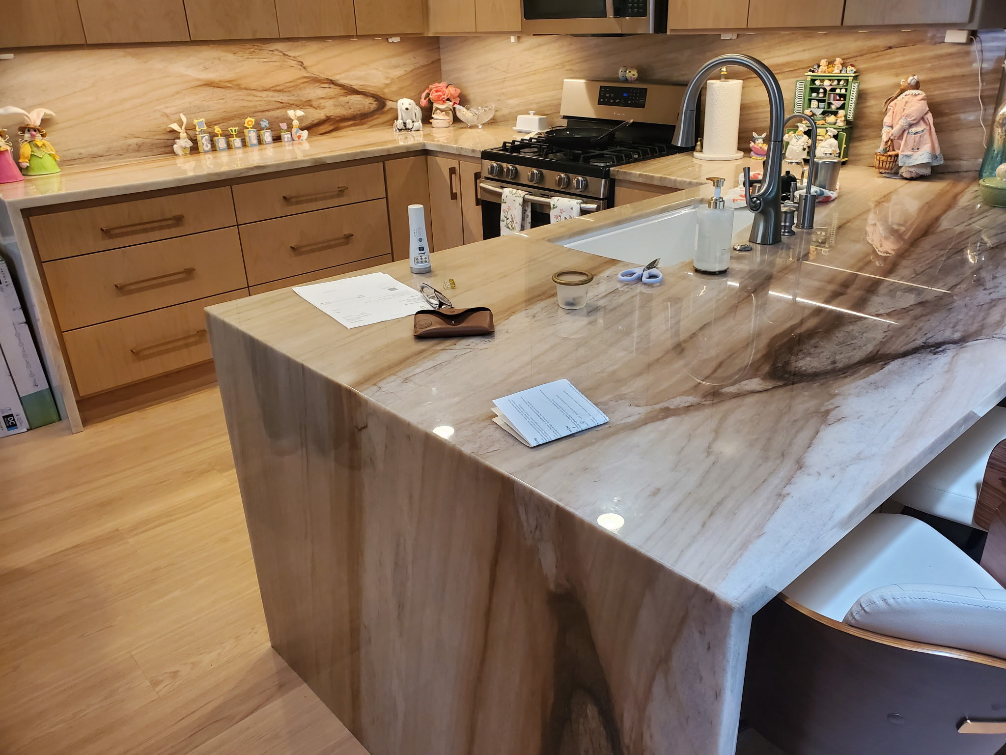 Full kitchen remodel with stone countertops and new cabinets